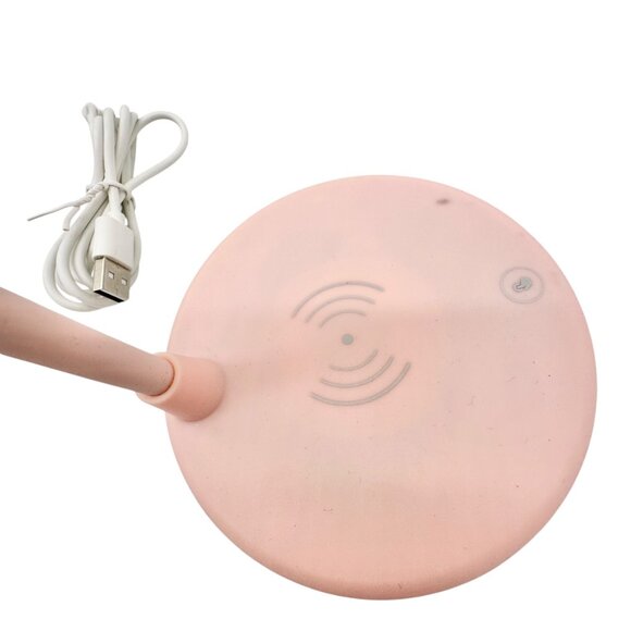 3-In-1 Pink Desk Lamp 5.0 Speaker USB Wireless Charger 12 Inch Flexible Neck - Picture 6 of 8